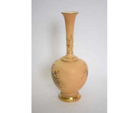 Royal Worcester vase, the blush ground decorated with flowers, 23cm high