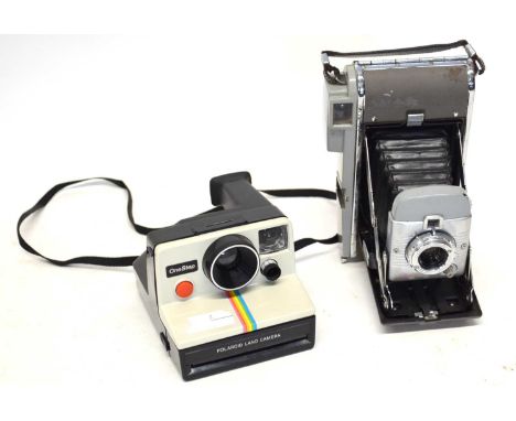 TWO POLAROID LAND CAMERAS INCLUDING MODEL 80 AND ONE STEP