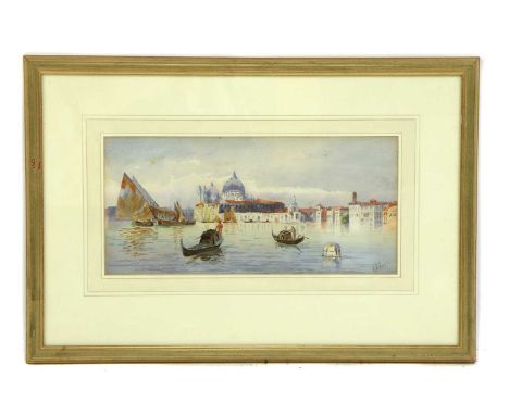S. R. Longe, 20th centuryThe grand Canal, Venicesigned 'S. R. Longe' l.r., watercolour16.2 x 34.2cmCondition report: In gener