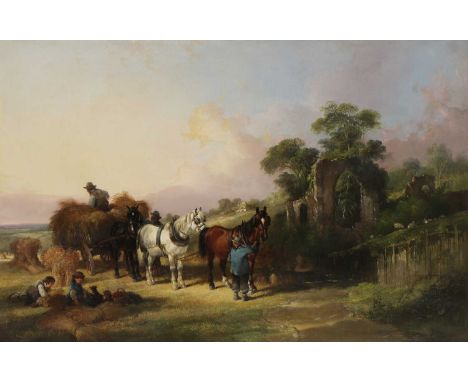 Henry Shayer (1825-1894) and Charles Shayer (1826-1914)A harvest sceneindistinctly signed 'H &amp; C Shayer' and dated 1855 l