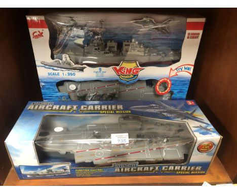 TWO BOXED SCALE MODELS TO INCLUDE AIRCRAFT CARRIER 