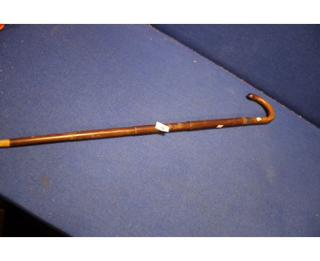 AN EDWARDIAN WALKING STICK UMBERELLA