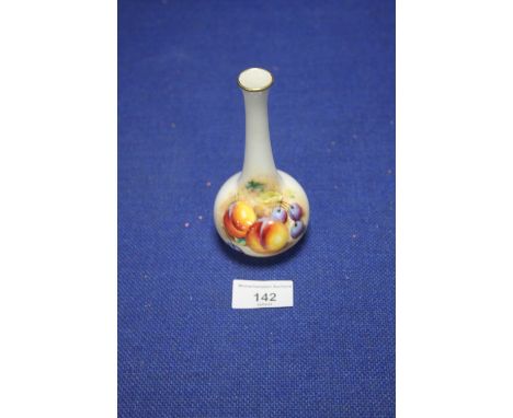 A FRUIT PATTERNED ROYAL WORCESTER VASE