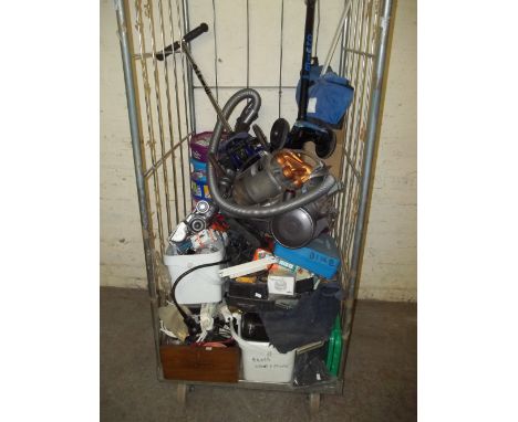 SELECTION OF TOOLS AND ODDS TO INCLUDE A DYSON VACUUM, ANTIQUE FURNITURE , FITTINGS AND ELECTRICAL ITEMS
