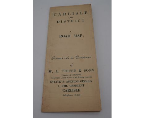 A vintage Tiffen &amp; Co Carlisle and district road map