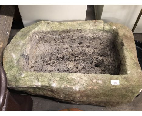 A sandstone trough / garden planter, 70 x 46 x 27 cm high