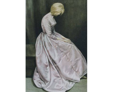 After Joanne Pemberton-Longman (1918-1973)  "The Secret", lithographic print, in period 1960s frame, 66 cm x 56 cm