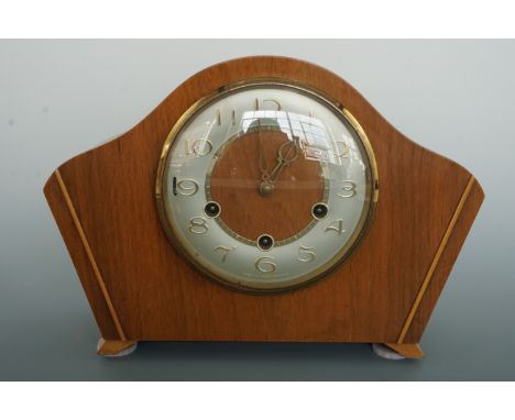 A Smiths oak mantel clock