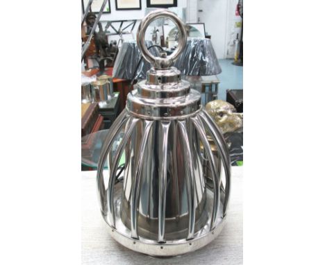 CEILING LAMP, in chromed metal finish, 51cm H. 