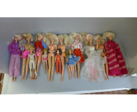 Barbie dolls, clothes and other dolls including Topper, some marked Mattel, China and Indonesia 