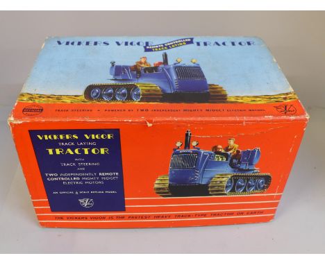 A Vickers Vigor 1/16 scale Tractor, Track Steering Remote Control, boxed 