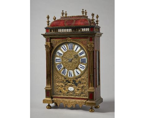 A Régence ormolu-mounted tortoiseshell and cut-brass inlaid mantel clockBy Nicolas Gribelin, Paris, circa 1700The case with a