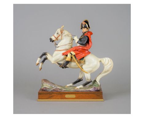 A Royal Worcester porcelain equestrian figure group depicting Napoleon Bonaparte, Ltd edition 420/750 by Bernard Winskill on 