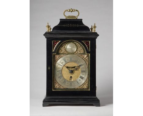 A gilt brass-mounted ebonised bracket timepiece with alarm The movement by William Webster, London The inverted bell-top case