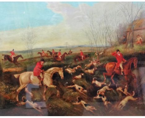 Circle of Edward Benjamin Herberte, Hunting scenes, a set of four, oil on panel, three bear a signature H. ALKEN, each 41.5cm