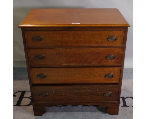 A late George III style chest of four long graduated drawers on bracket feet 73cm wide x 78cm high. 