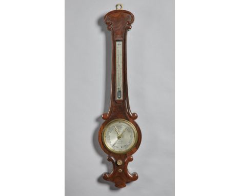 A small early Victorian rosewood wheel barometerBy Chamberlain, Bloomsbury, London, circa 1835The trunk inset with a thermome