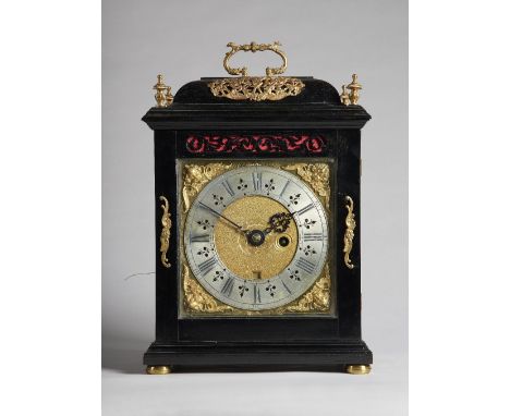 A giltmetal-mounted quarter repeating ebonised bracket timepiece By John Ebsworth, London, the movement late 17th century, in