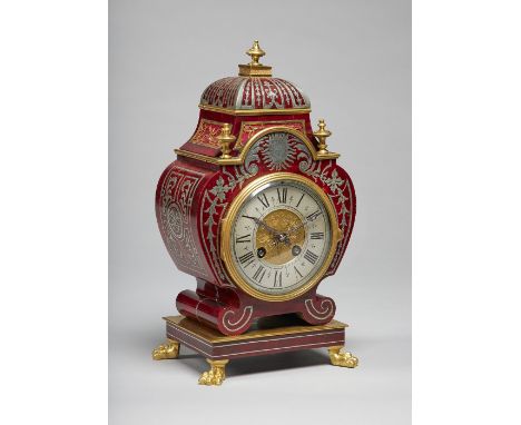 A French ormolu-mounted tortoiseshell and pewter-inlaid mantel clockIn the Regence style, in the manner of André-Charles Boul
