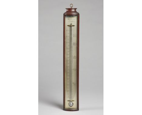 A George III mahogany thermometer By Dollond, LondonThe silvered scale with bowed glass39cm high