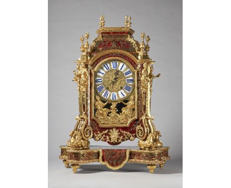 A Fine French ormolu-mounted, boulle and cut brass-inlaid mantel clockIn the Regence style, after André-Charles Boulle, secon