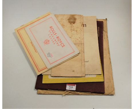A Rolls Royce catalogue for the Peregrine engine, one other for the Wraith; and various other motoring manuals etc