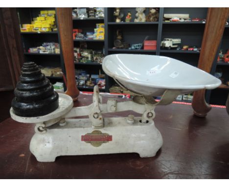 A set of J & J Siddons Ltd scales and weights