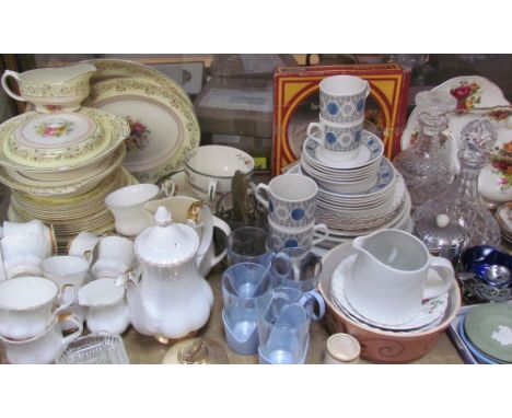 A Midwinter part dinner set together with a Royal Albert Val D'or pattern part tea set, Royal Albert Old Country Roses patter