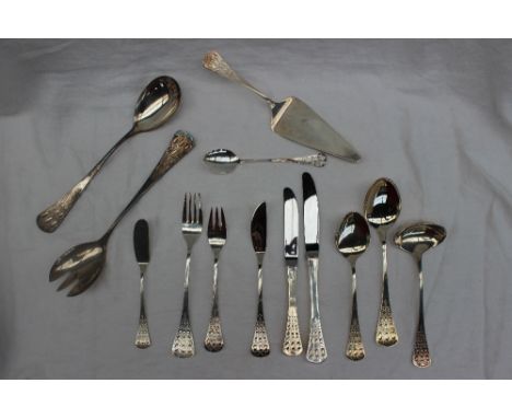 A Rosenthal 90-35 white metal part flatware service comprising six dessert spoons, six soup spoons, six table forks, six dess