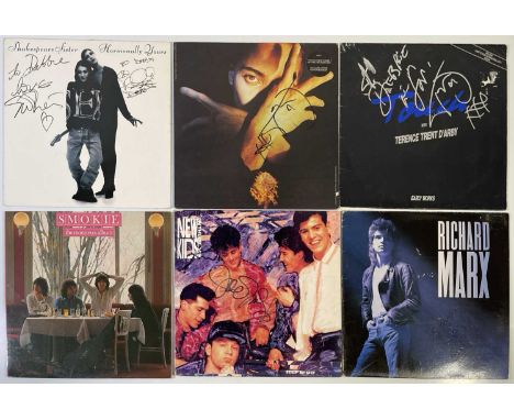 Six signed records to include signatures from members of: Terence Trent D'Arby, Smokie, Shakespears Sister, Richard Marx, New