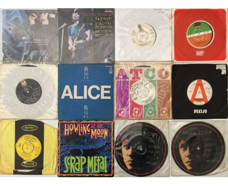 ROCK, PROG, FOLK 7" COLLECTION - a collection of approximately 43 Rock, Porg and Folk 7"s. Collection to include: The Doors -