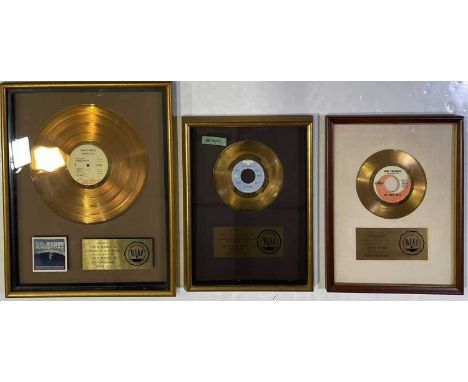 Three gold disc presentations for Beach Boys records. Each is close in appearance and style to an original and official RIAA 