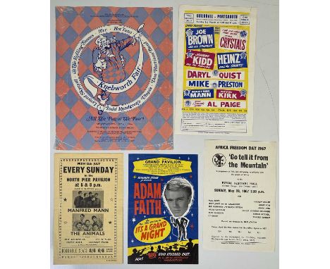 Handbills and programmes to inc: ticket order form / handbill for a Larry Parnes 'Lucky Stars' with Joe Brown, Johnny Kidd, H