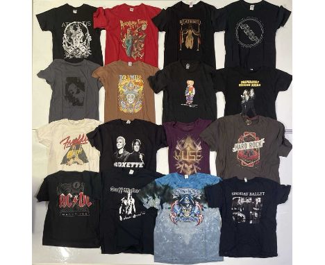 Approx 19 music t-shirts to inc artists: Megadeth (L), Ufomammat (M), Opeth (M), Roadburn Festival, Deathbell, Primus, Muse, 