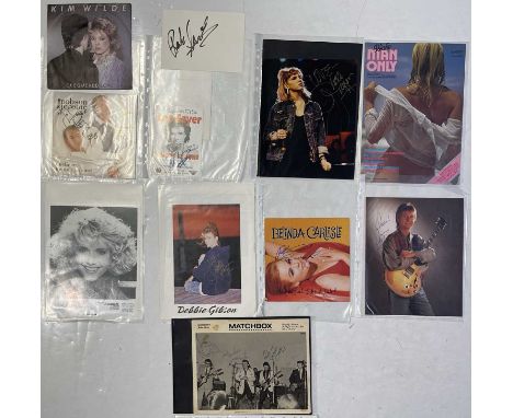 14 signed items to inc Olivia Newton-John, Rick Wakeman, Joe Brown, Steve Berkoff, Jets, Debbie Gibson, Belinda Carlisle, Son