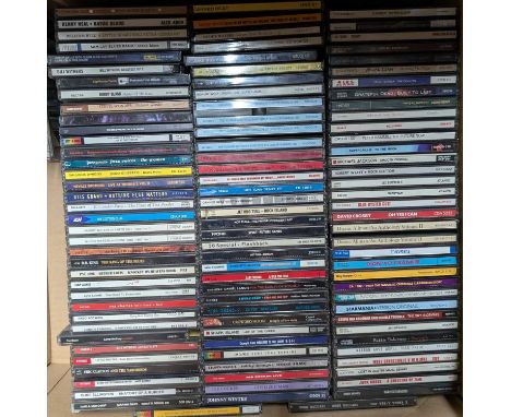 ROCK / POP - CD / CASSETTE COLLECTION. Five boxes containing approx 300 x CDs and approx 180 x cassettes to include private r