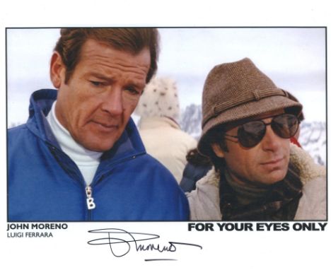 007 James Bond movie For Your Eyes Only colour 8x10 photo signed by actor John Moreno as Luigi Ferrara. Good condition. All a