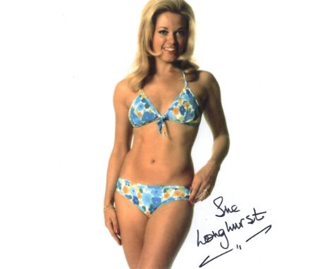 Hammer horror movie scream queen Sue Longhurst signed sexy bikini pose colour 8x10 inch photo. Good condition. All autographs