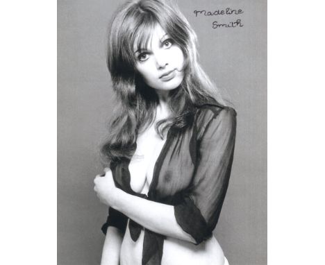 007 James Bond girl Madeline Smith, stunning sexy BandW 8x10 photo signed by Madeline Smith, pictured in very revealing see t