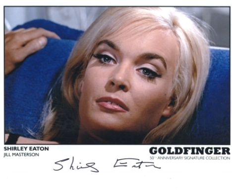 007 James Bond movie Goldfinger colour 8x10 scene photo signed by golden girl Shirley Eaton. Good condition. All autographs c
