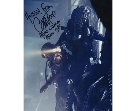 Aliens cult epic sci-fi movie colour 8x10 photo signed by Carl Toop who played the Alien Warrior!. Good condition. All autogr