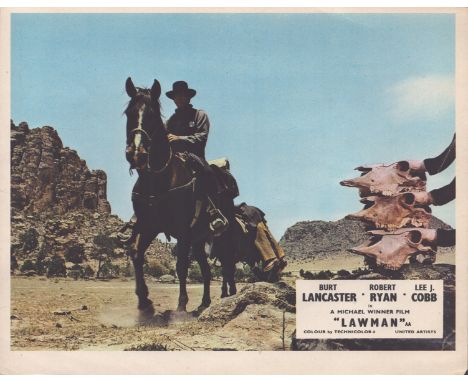 Lawman 1971 western movie vintage lobby card starring Burt Lancaster, Robert Ryan and Lee J Cobb. Unsigned. Good condition. A