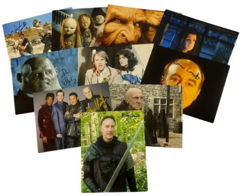 TV Film signed photo collection. Norman Lovett, Mickey Lewis, Robert Llewellyn, Ian Hanmore, Sarah Sutton and more. Signed 10