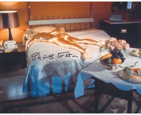 007 James Bond movie Goldfinger colour 8x10 scene photo signed by golden girl Shirley Eaton. Good condition. All autographs c