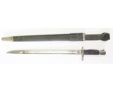 A WWI Model 1917 Remington Bayonet with scabbard, blade 43cm 