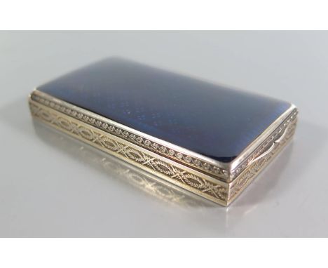 A .900 Continental Silver and Enamel Hinged Case, 8 x 4cm 