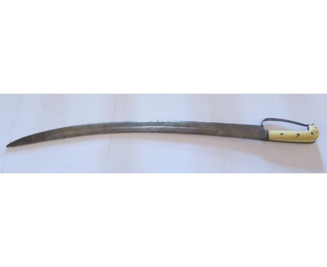 A Nineteenth Century Cutlass with bone handle 57cm blade and Middle Eastern dagger with scabbard, blade 36cm 