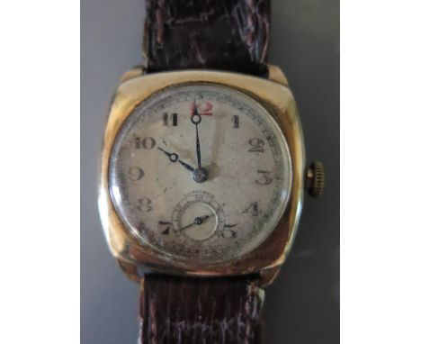 A 1930's Longines 9ct Gold Gent's Wristwatch, the 15 jewel manual wind movement no. 5493885, 27mm case, Birmingham 1937, runn