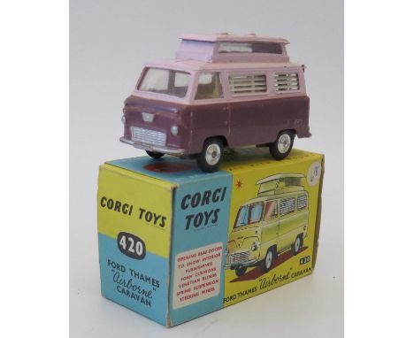 Corgi Diecast Model Toy _ 420 Ford Thames 'Airborne' Caravan, model nr. mint, box vgd.) 