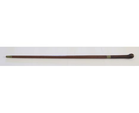 An Antique Japanese Swordstick, the 50 cm blade with engraved symbols